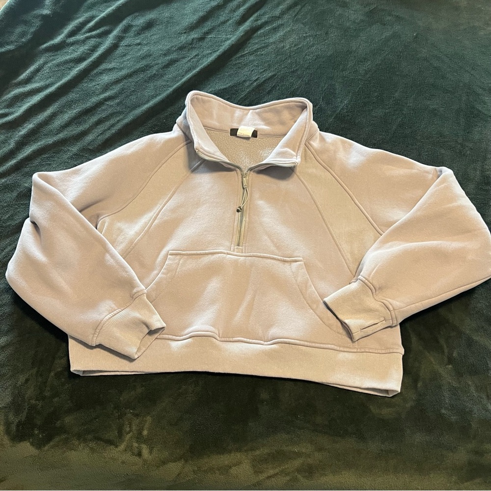 Light Gray Quarter-Zip Pullover